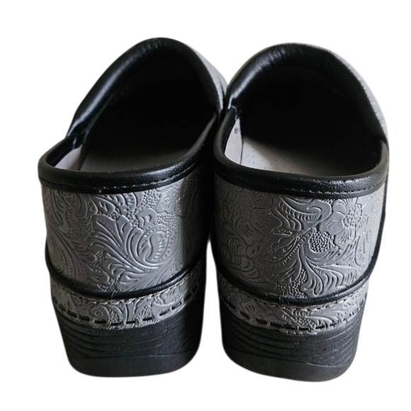 Dansko Shoes Womens 38 LT Pro Wedge Casual Clogs Gray Leather Comfort Slip On - Picture 4 of 8